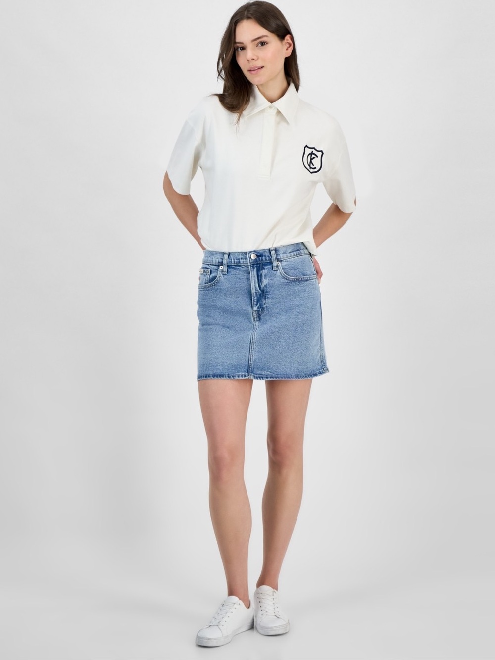 Calvin Klein Light Blue Denim Mini Skirt
